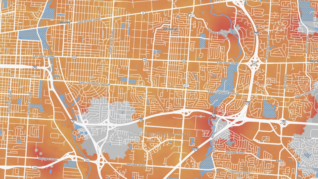 Transit Grade map of 43227, OH