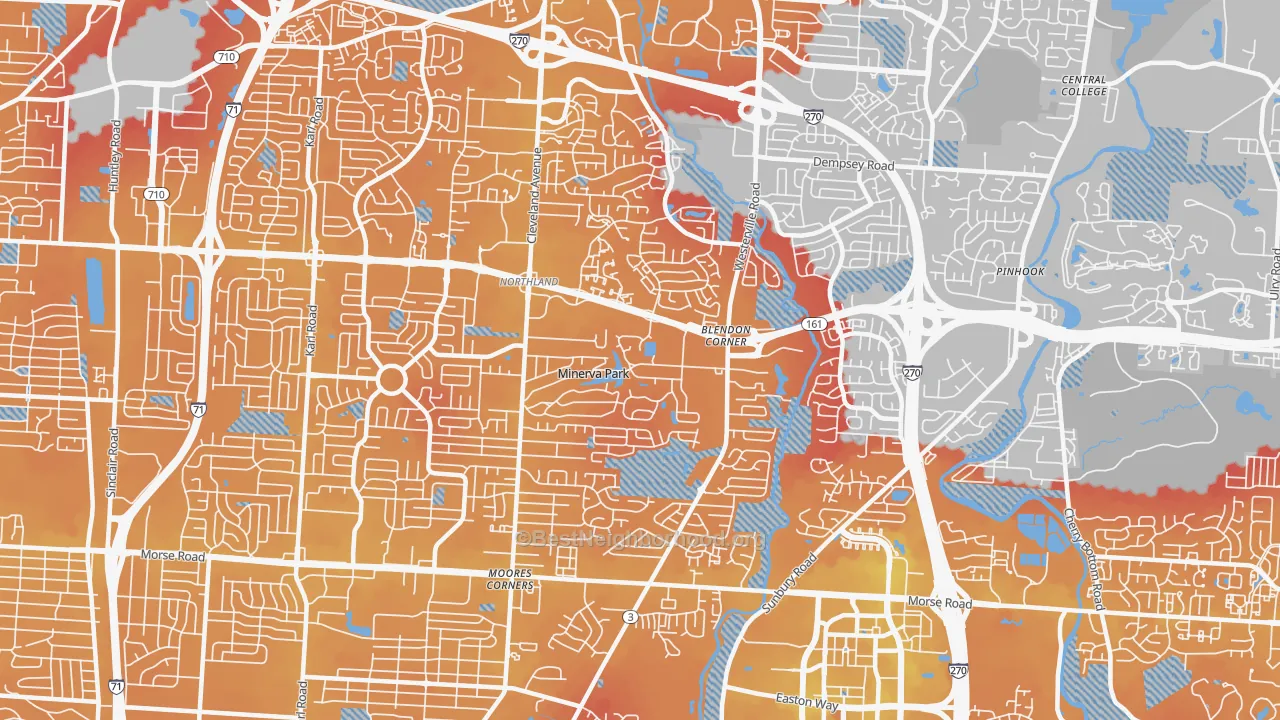 Transit Grade map of 43231, OH