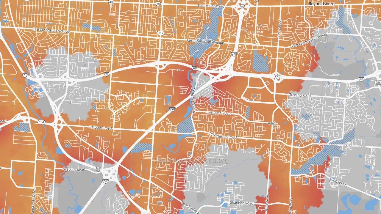 Transit Grade map of 43232, OH