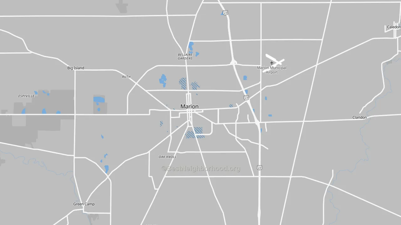 Transit Grade map of 43302, OH