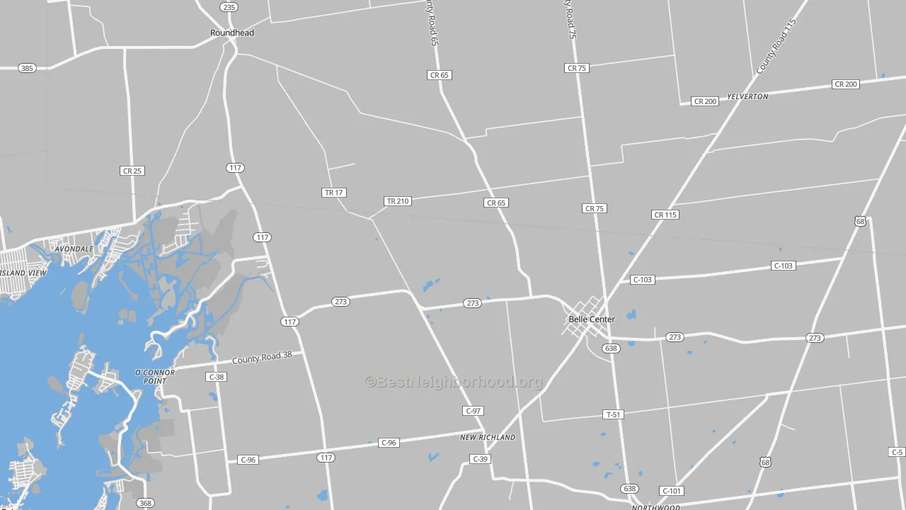 Transit Grade map of 43310, OH