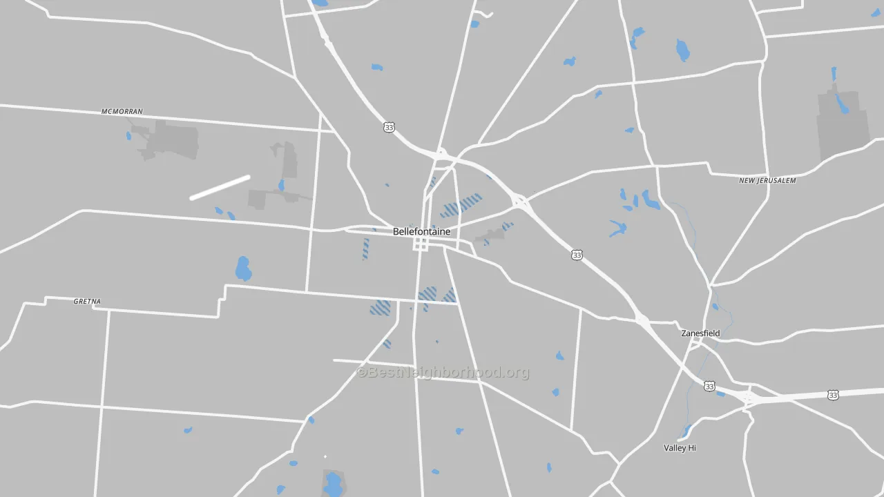Transit Grade map of 43311, OH