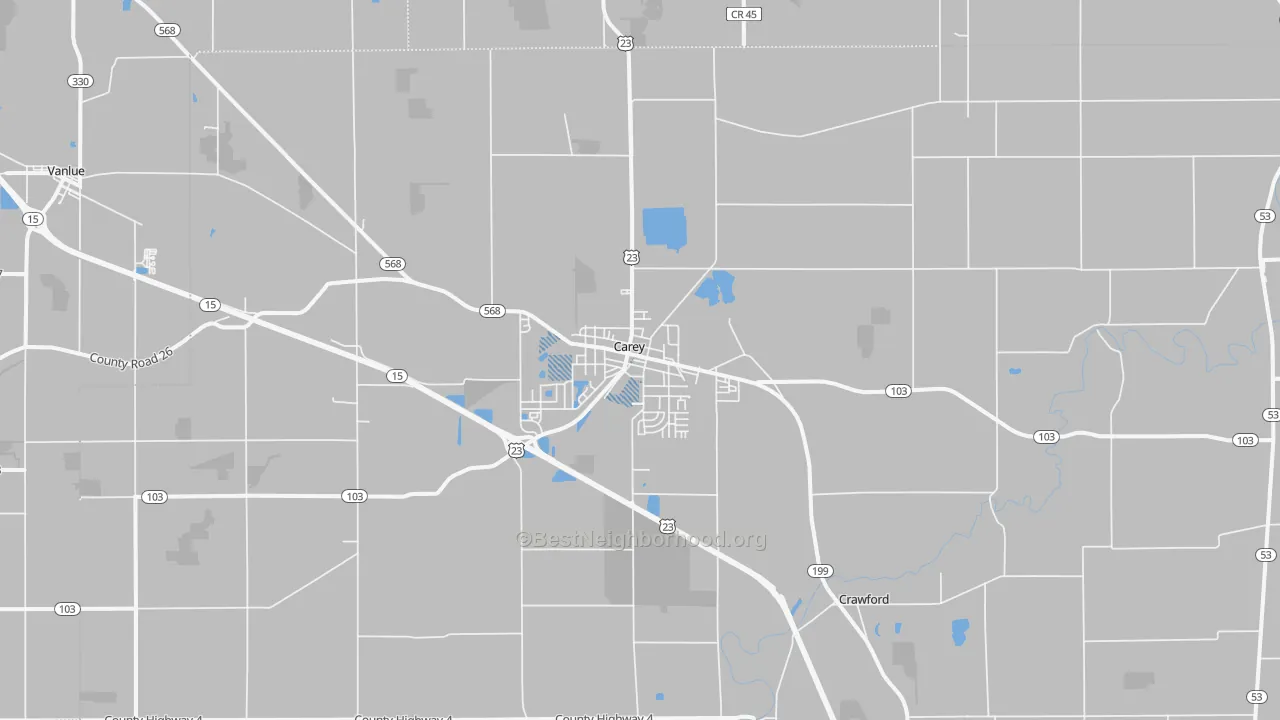 Transit Grade map of 43316, OH