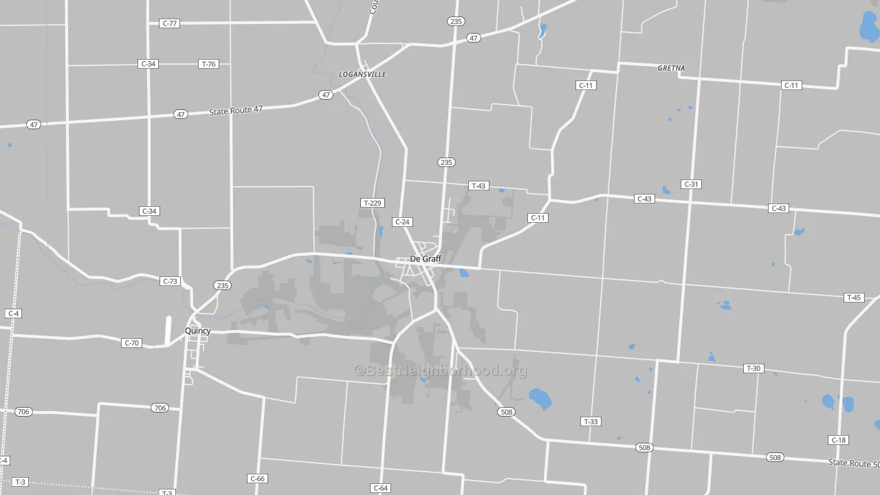 Transit Grade map of 43318, OH