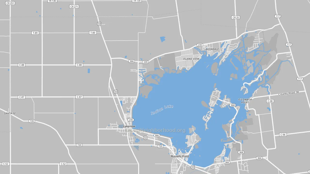 Transit Grade map of 43331, OH
