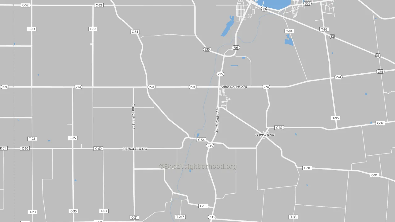 Transit Grade map of 43333, OH