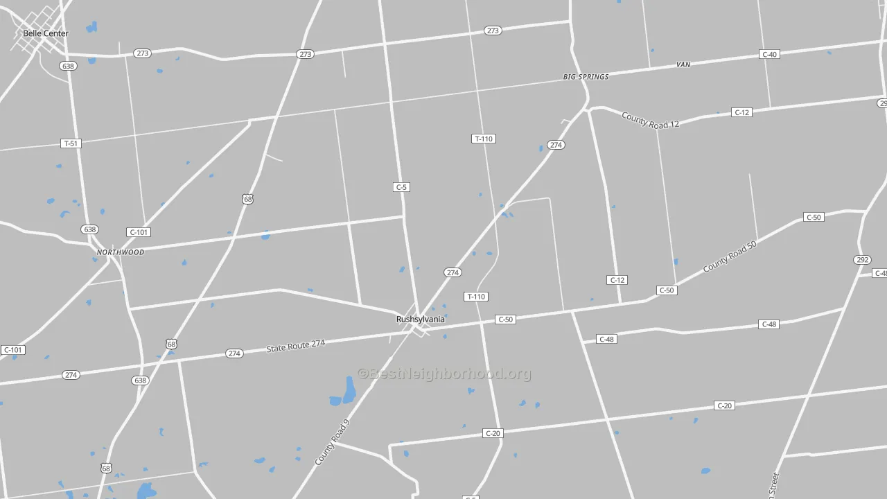 Transit Grade map of 43347, OH