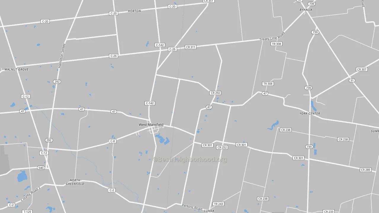 Transit Grade map of 43358, OH