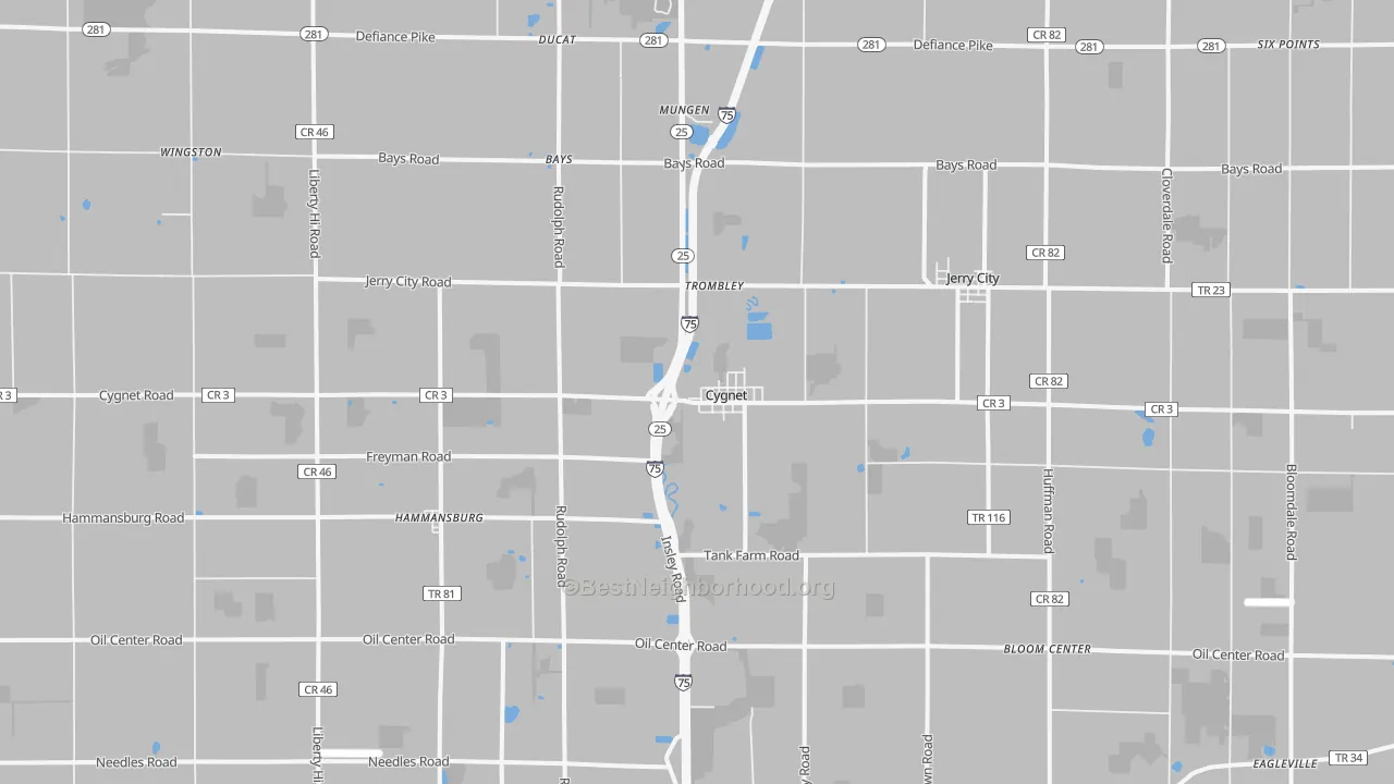 Transit Grade map of 43413, OH