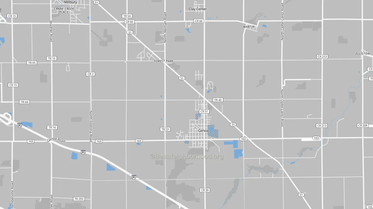 Transit Grade map of 43430, OH