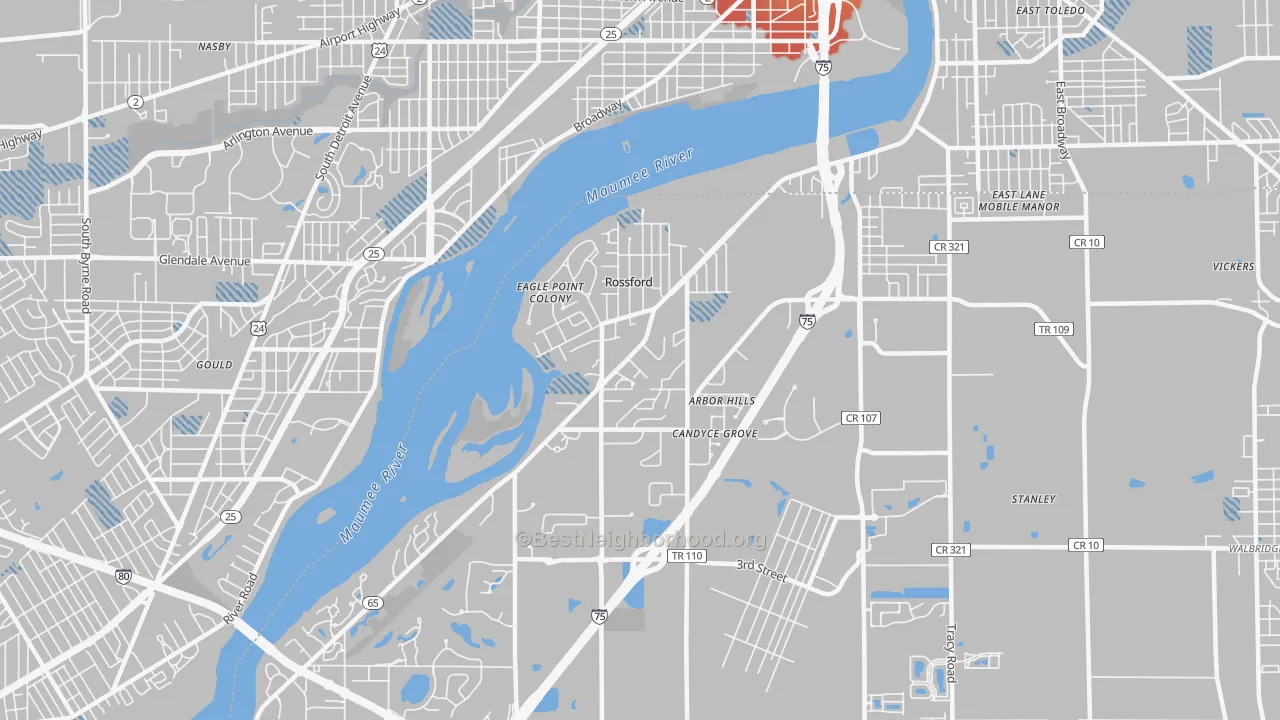 Transit Grade map of 43460, OH