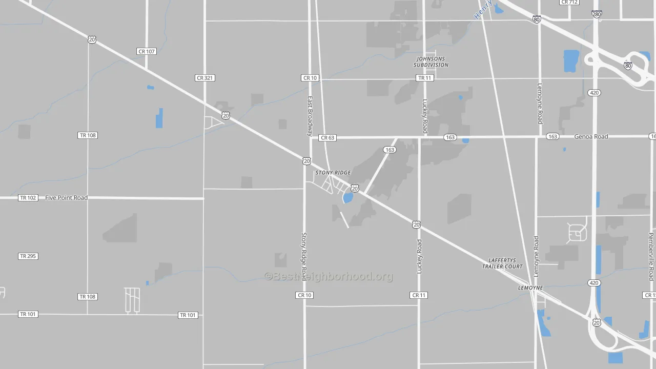 Transit Grade map of 43463, OH