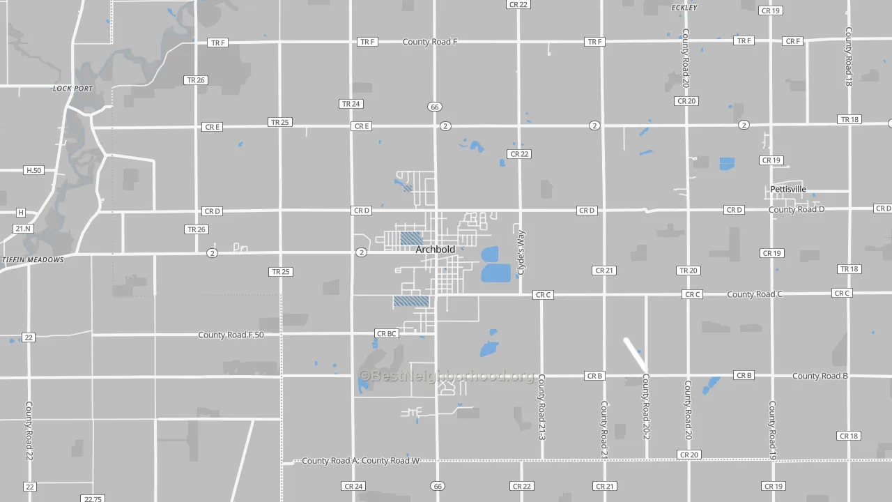 Transit Grade map of 43502, OH