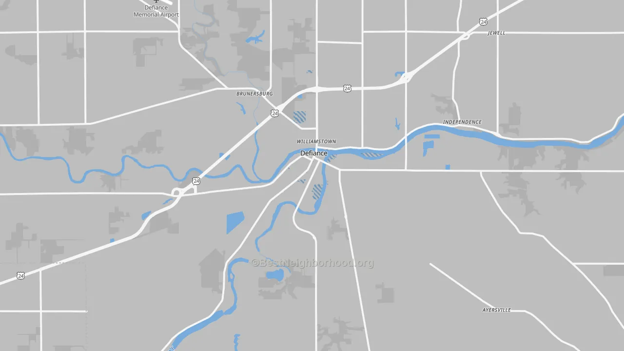 Transit Grade map of 43512, OH