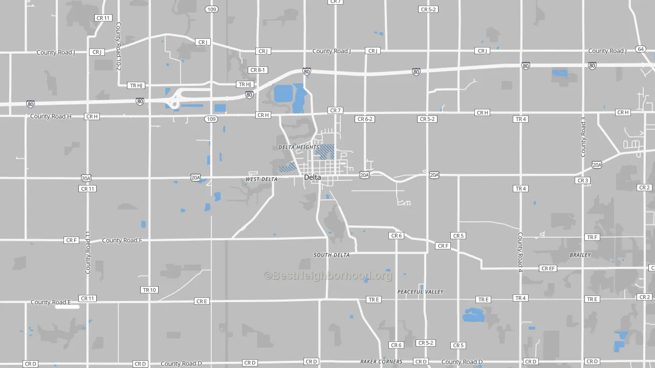 Transit Grade map of 43515, OH