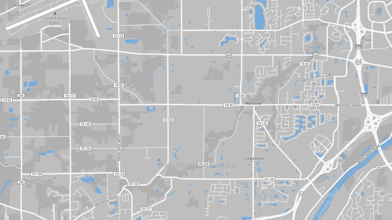 Transit Grade map of 43542, OH