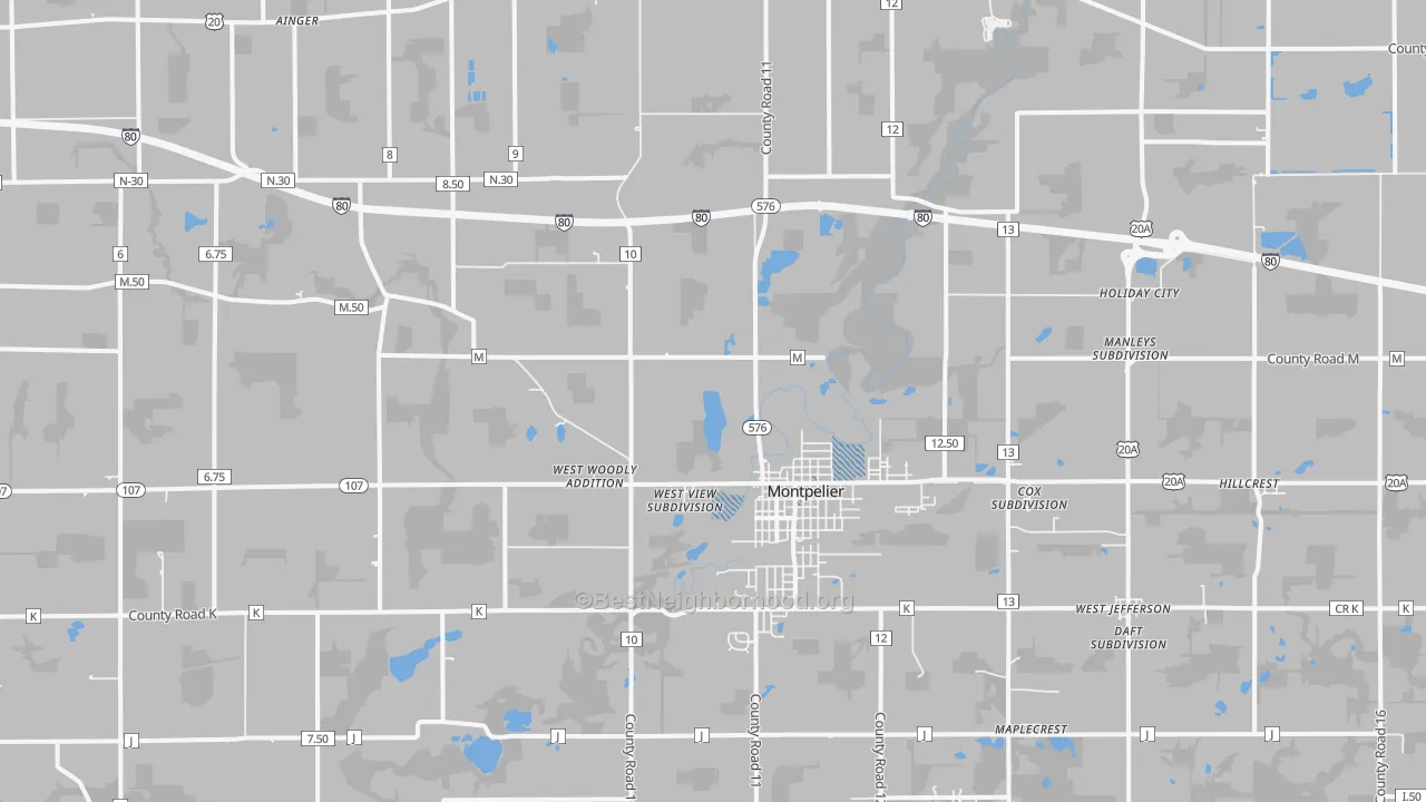 Transit Grade map of 43543, OH