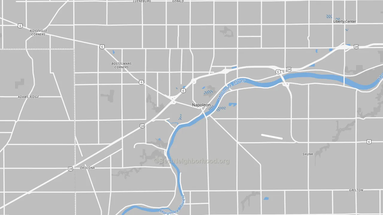 Transit Grade map of 43545, OH