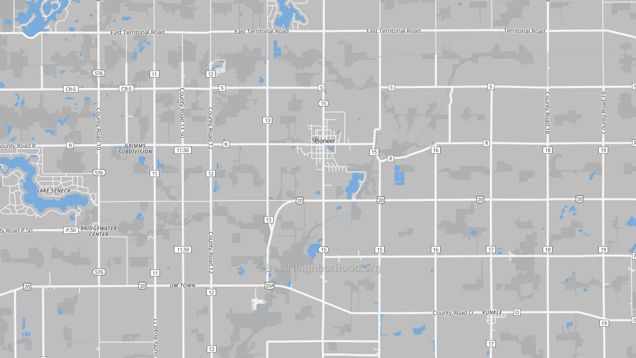 Transit Grade map of 43554, OH