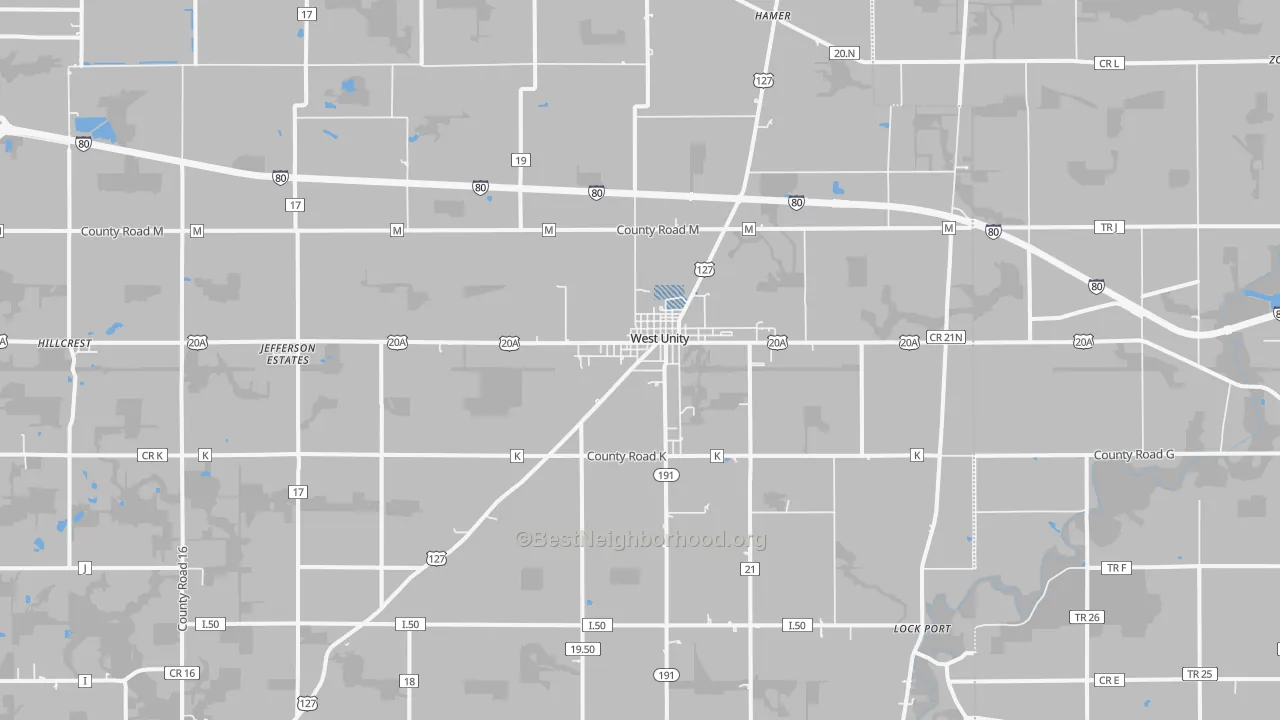 Transit Grade map of 43570, OH