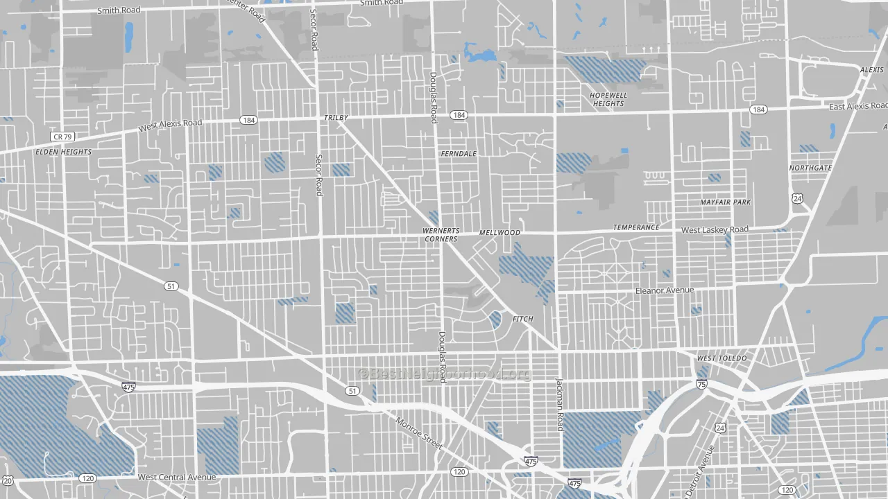 Transit Grade map of 43613, OH