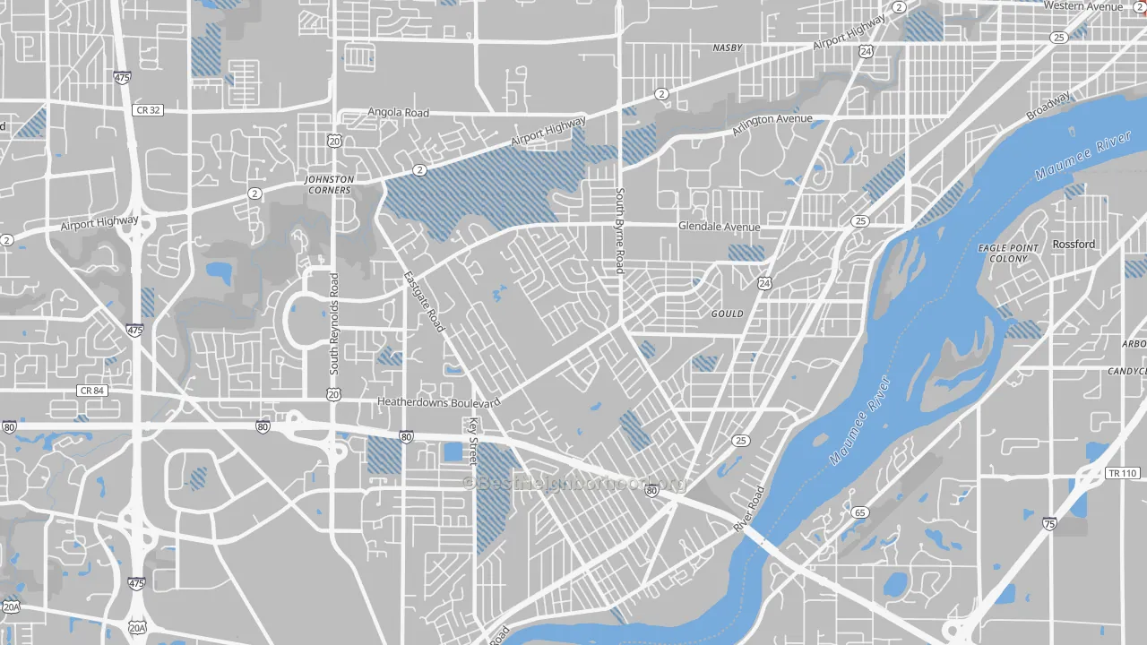 Transit Grade map of 43614, OH