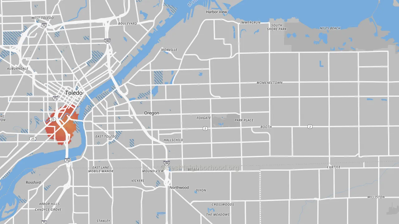 Transit Grade map of 43616, OH