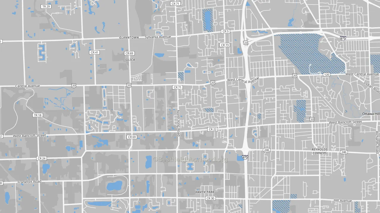 Transit Grade map of 43617, OH