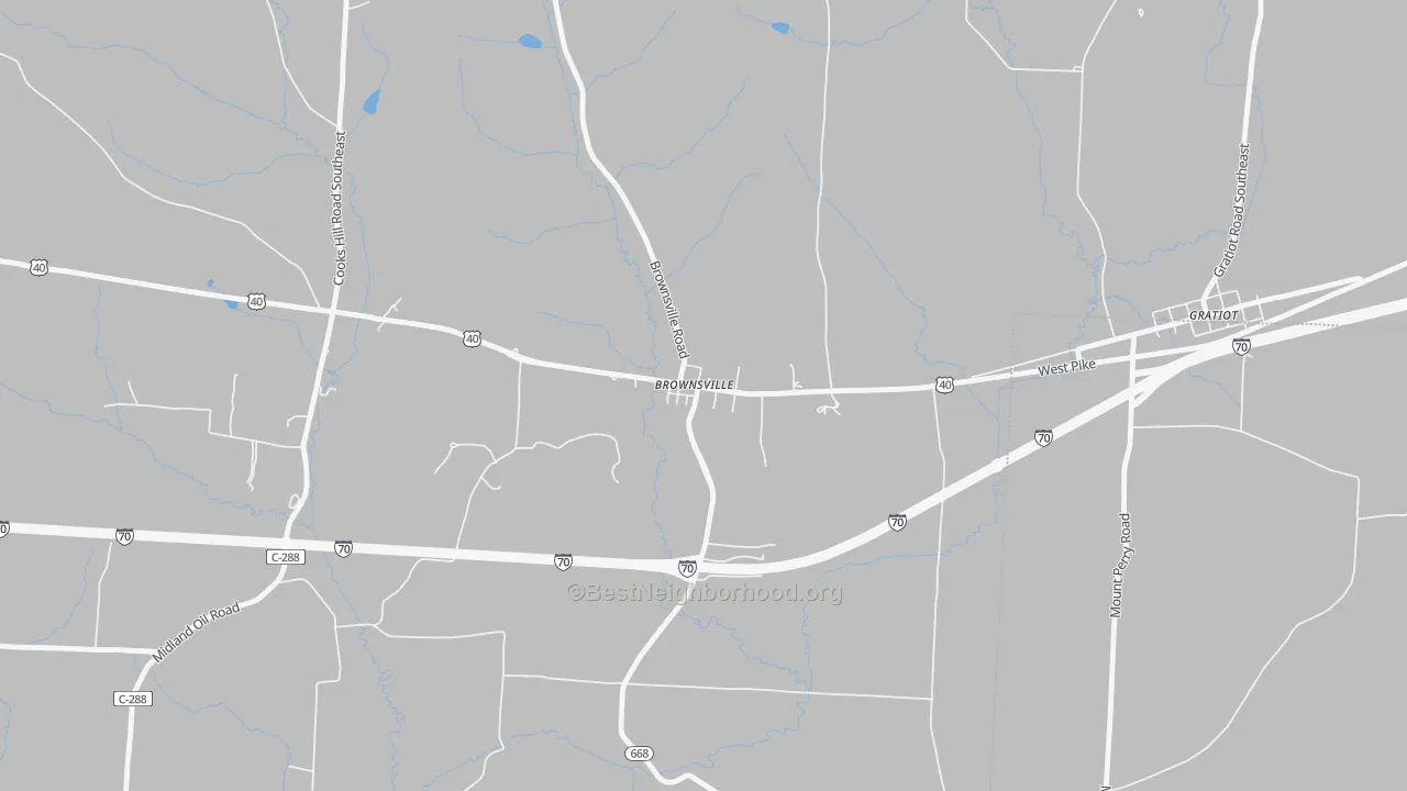 Transit Grade map of 43721, OH
