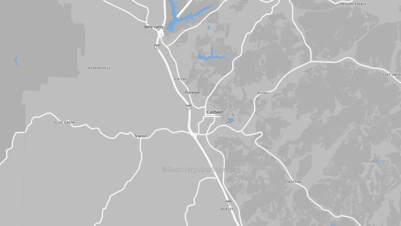 Transit Grade map of 43724, OH