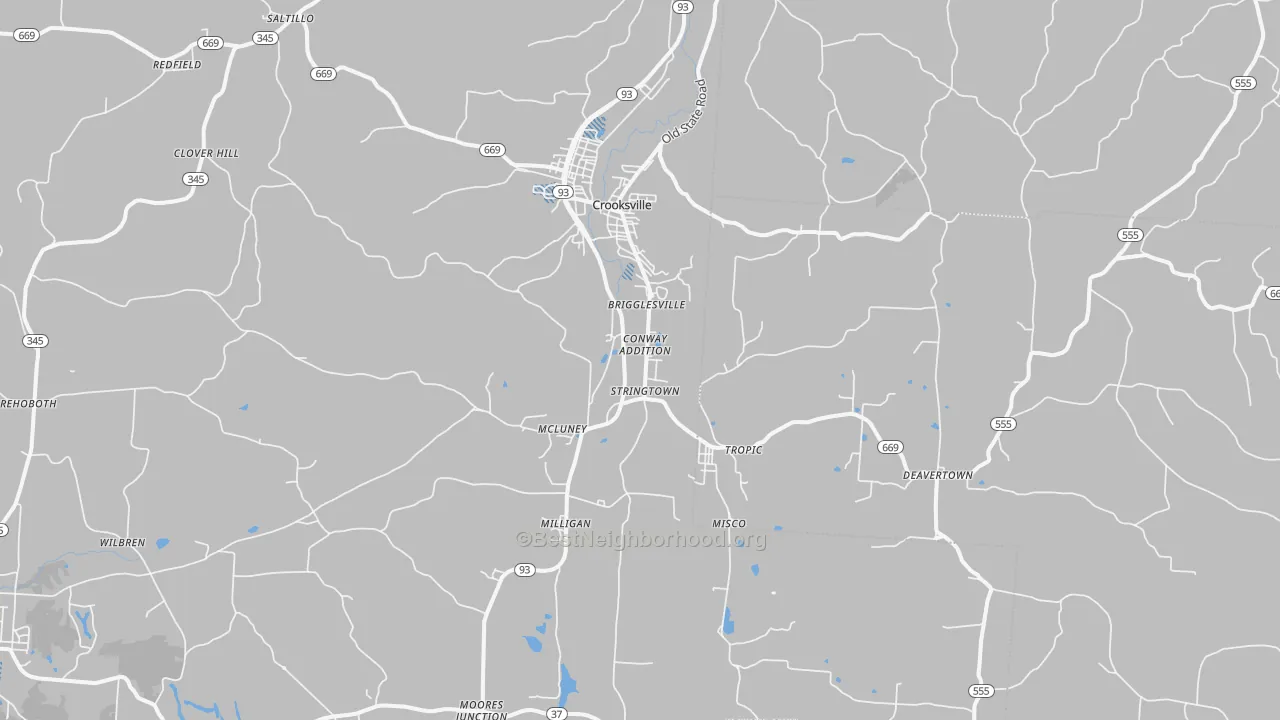 Transit Grade map of 43731, OH