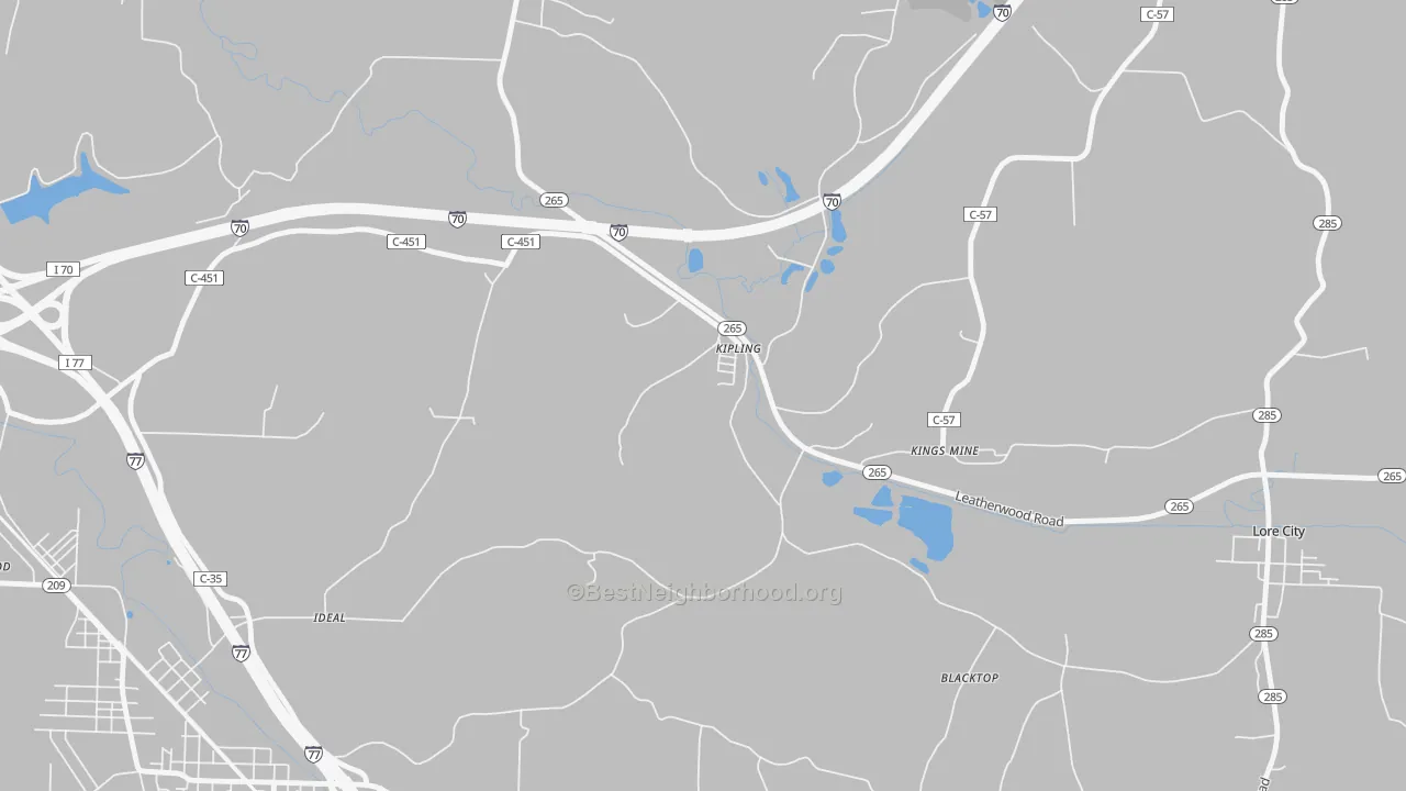 Transit Grade map of 43750, OH