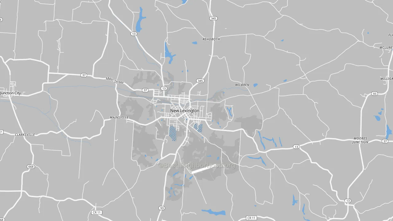 Transit Grade map of 43764, OH