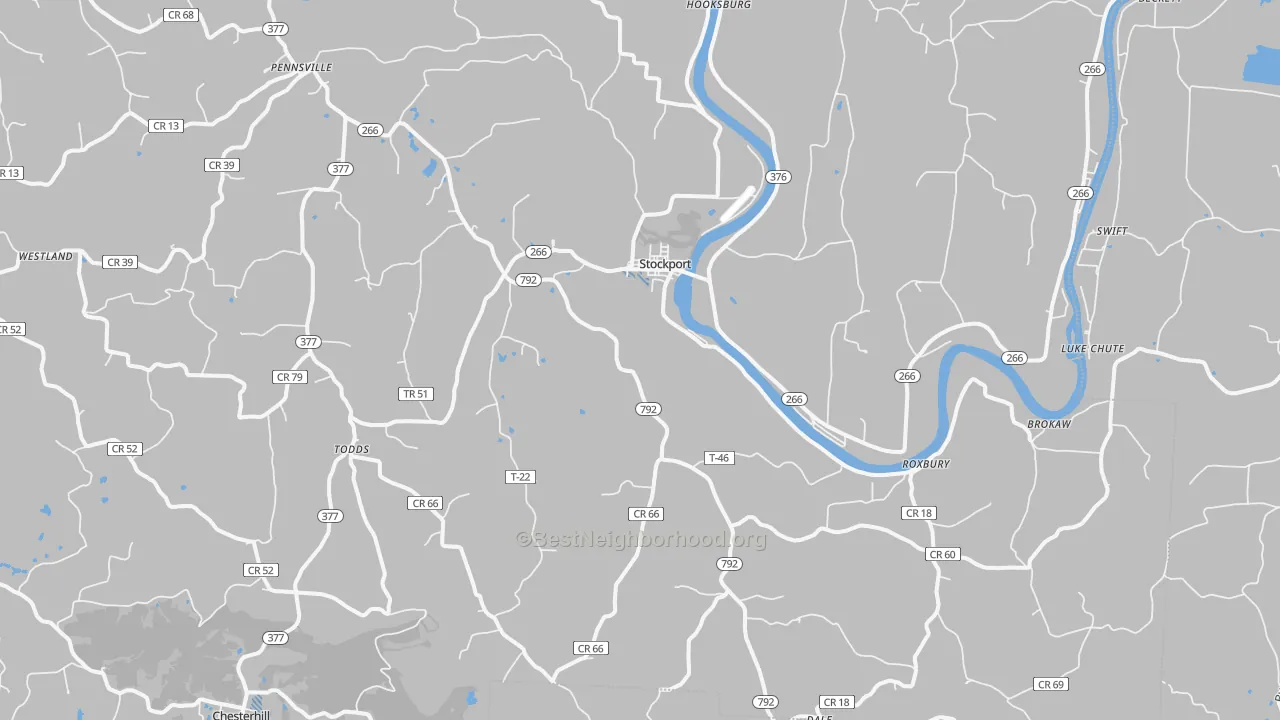 Transit Grade map of 43787, OH