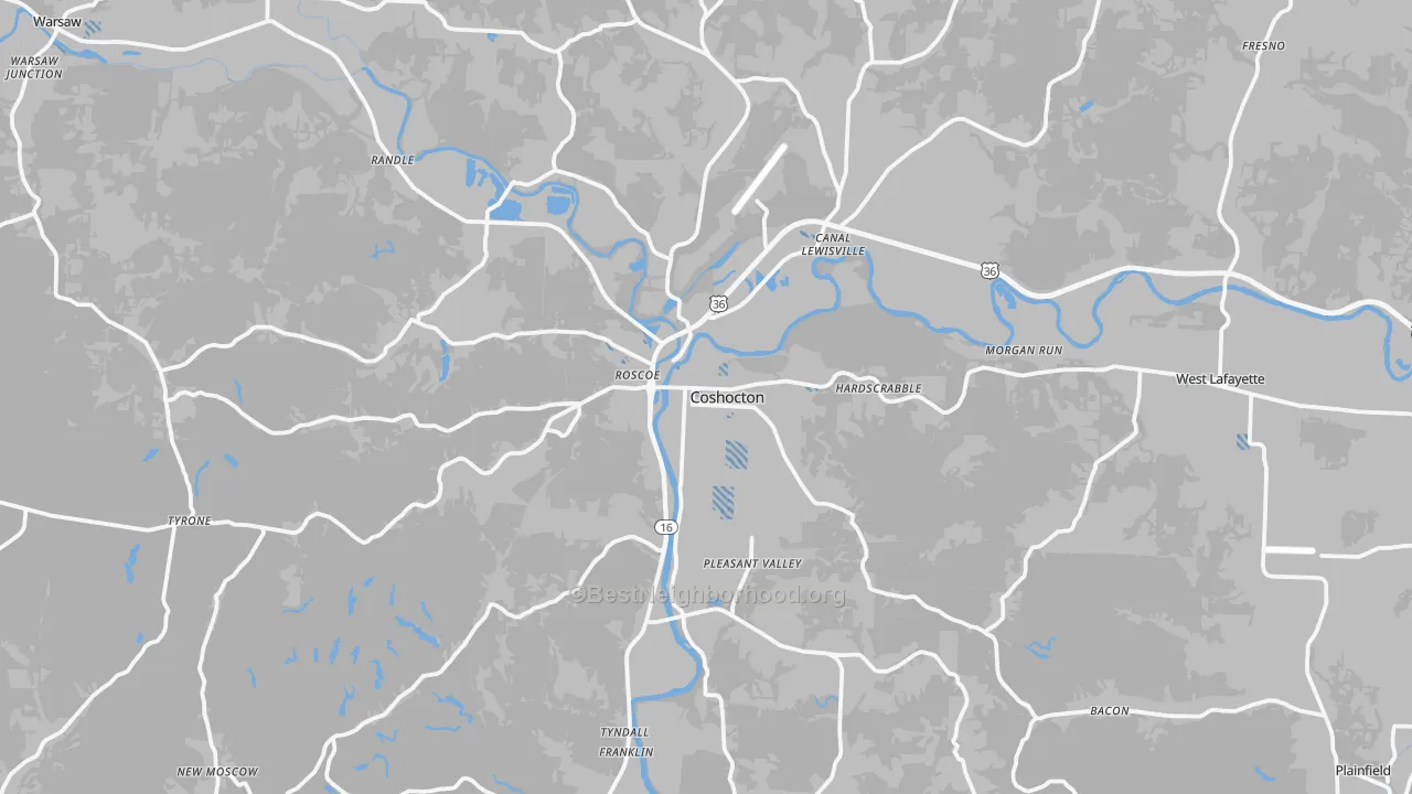 Transit Grade map of 43812, OH