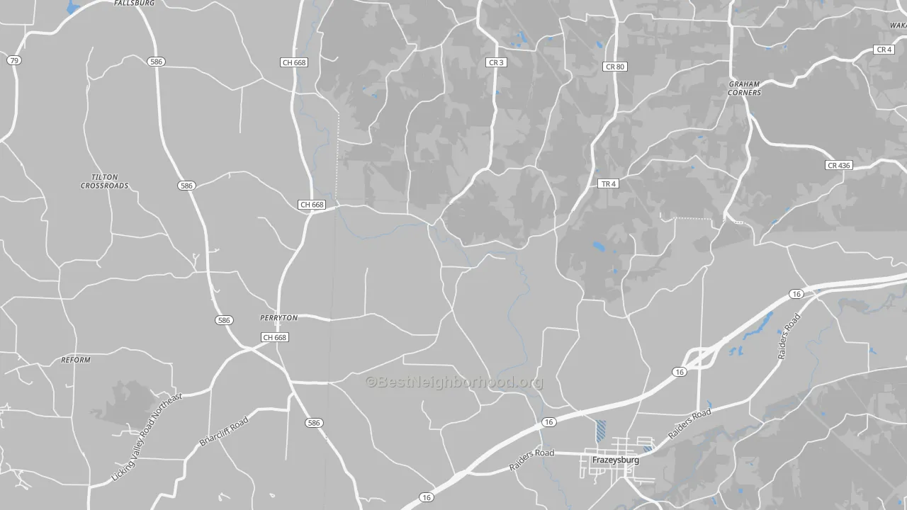Transit Grade map of 43822, OH
