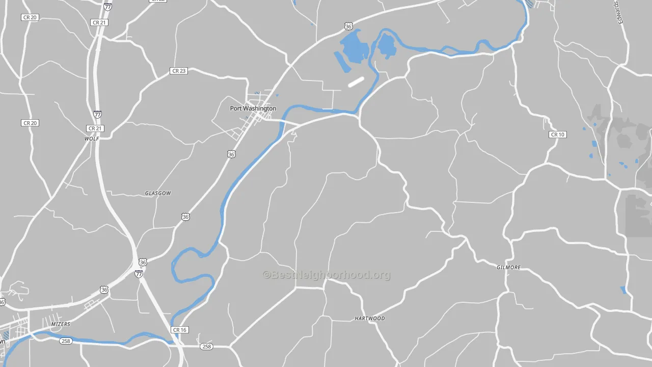 Transit Grade map of 43837, OH