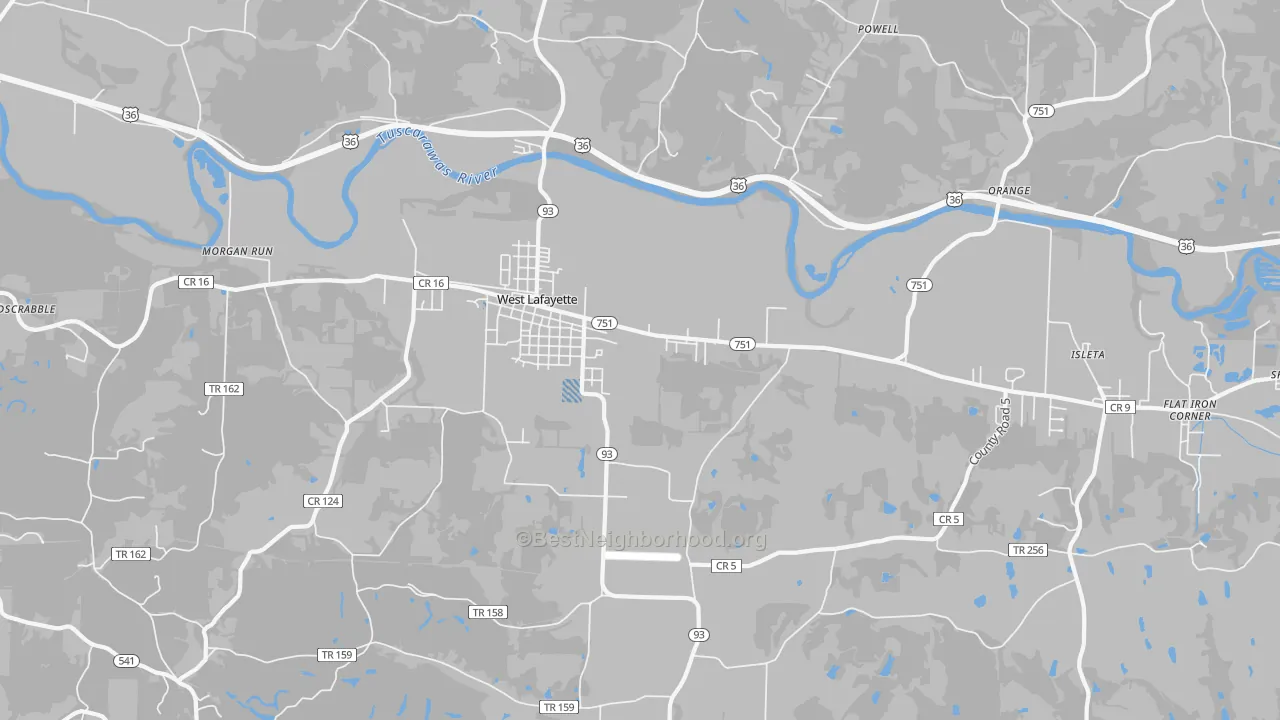 Transit Grade map of 43845, OH