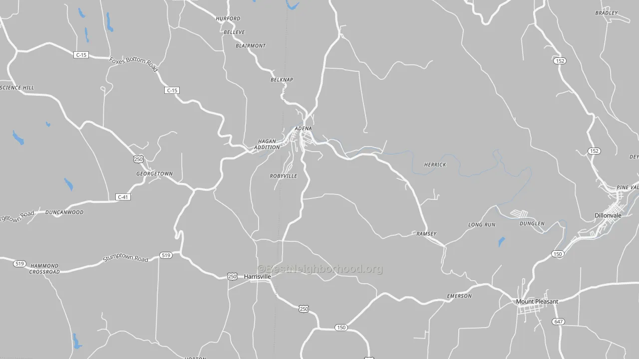 Transit Grade map of 43901, OH
