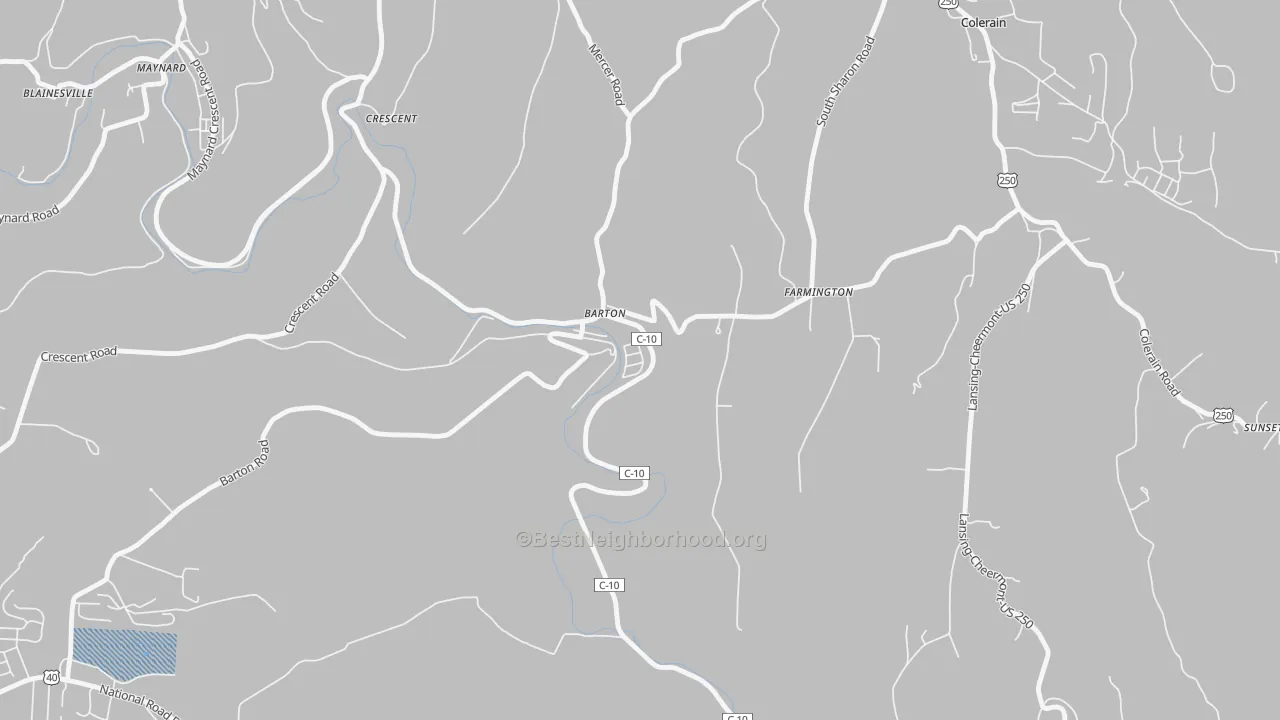Transit Grade map of 43905, OH