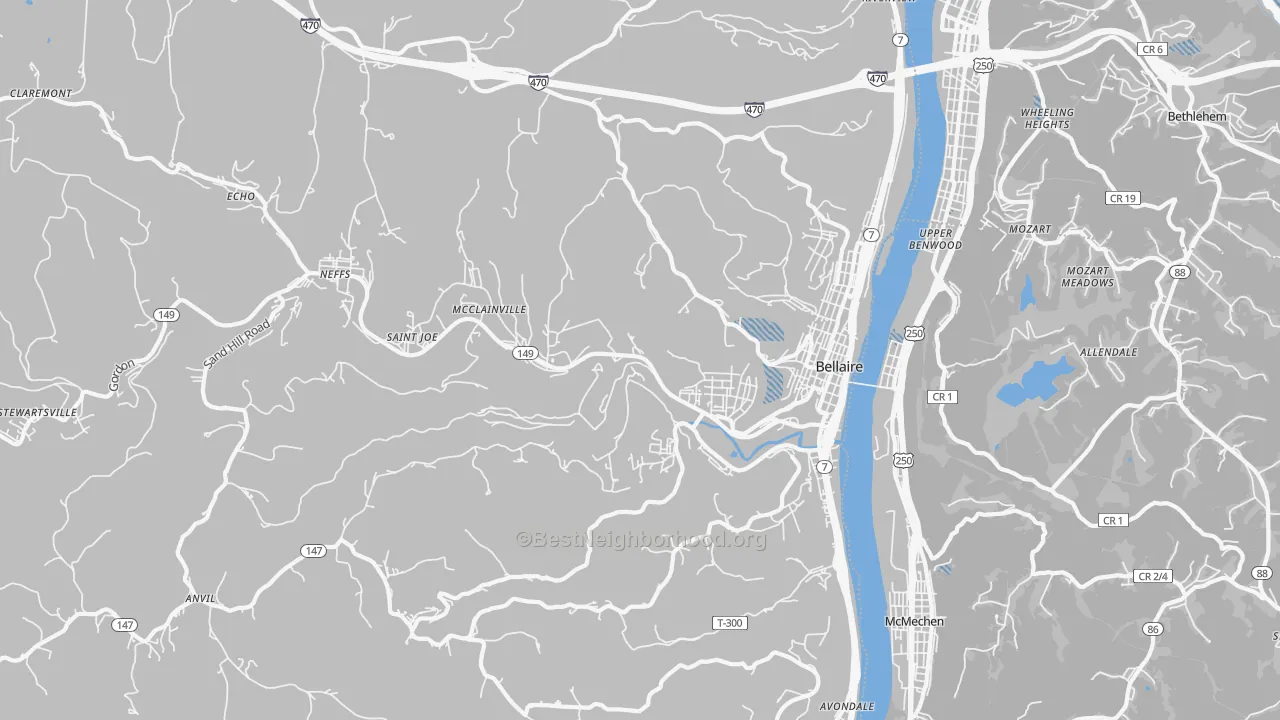 Transit Grade map of 43906, OH