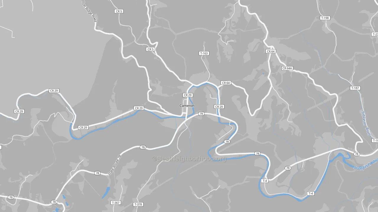 Transit Grade map of 43914, OH