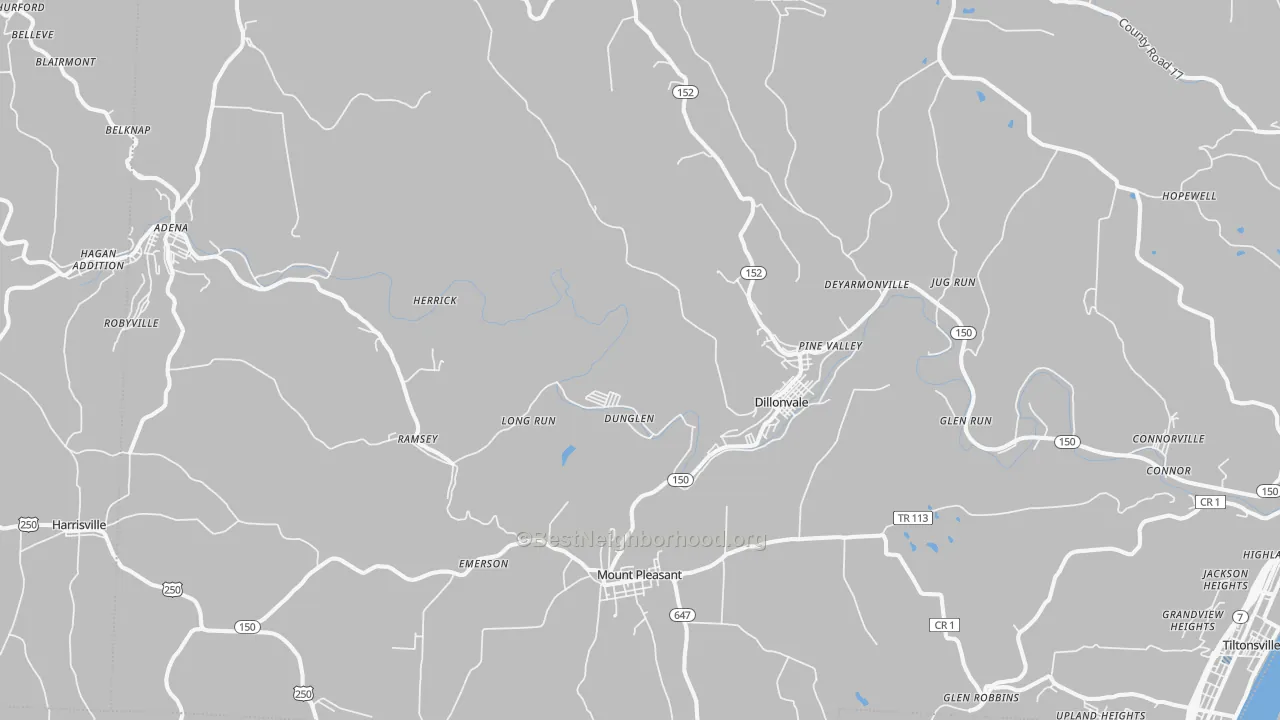 Transit Grade map of 43917, OH
