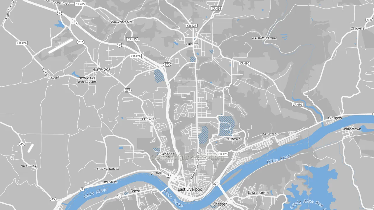 Transit Grade map of 43920, OH