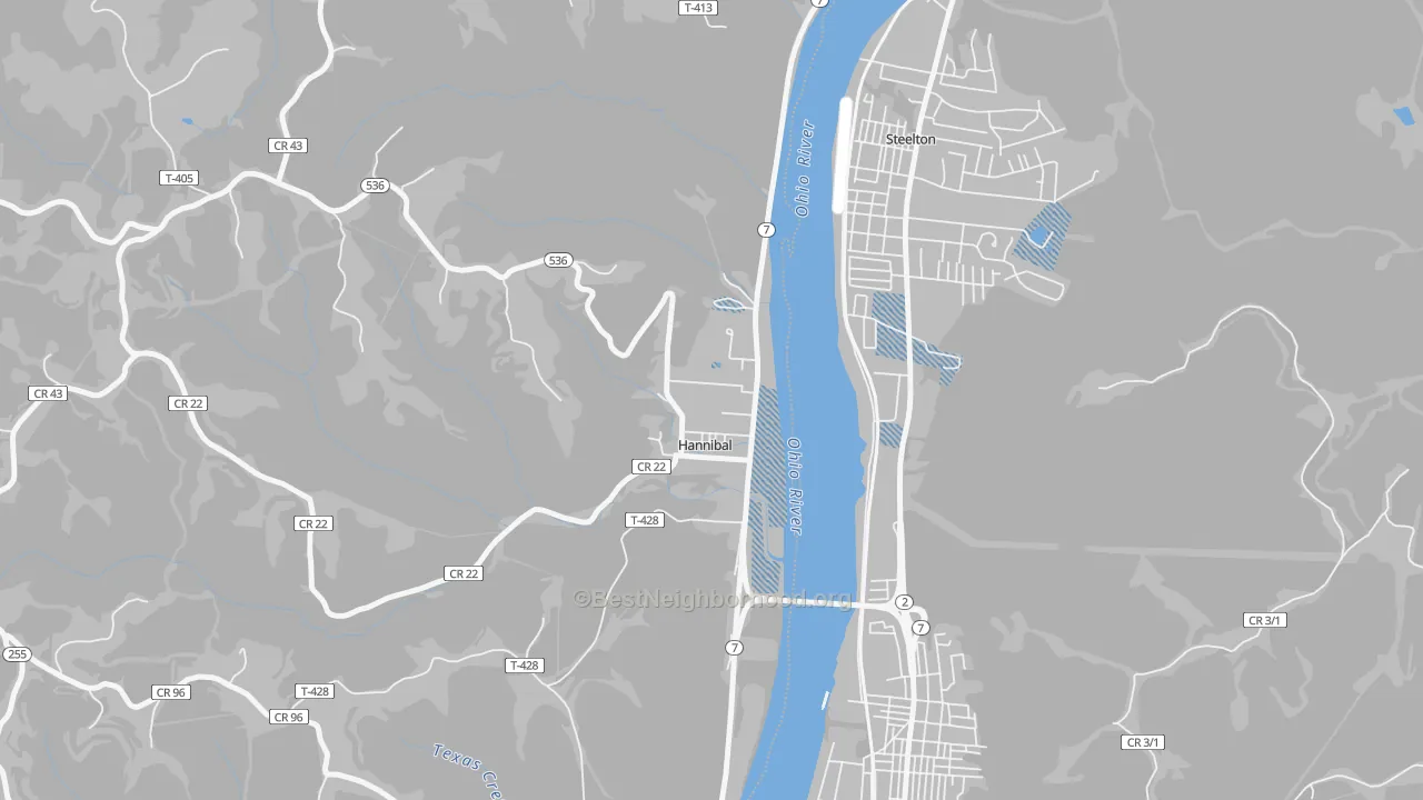 Transit Grade map of 43931, OH