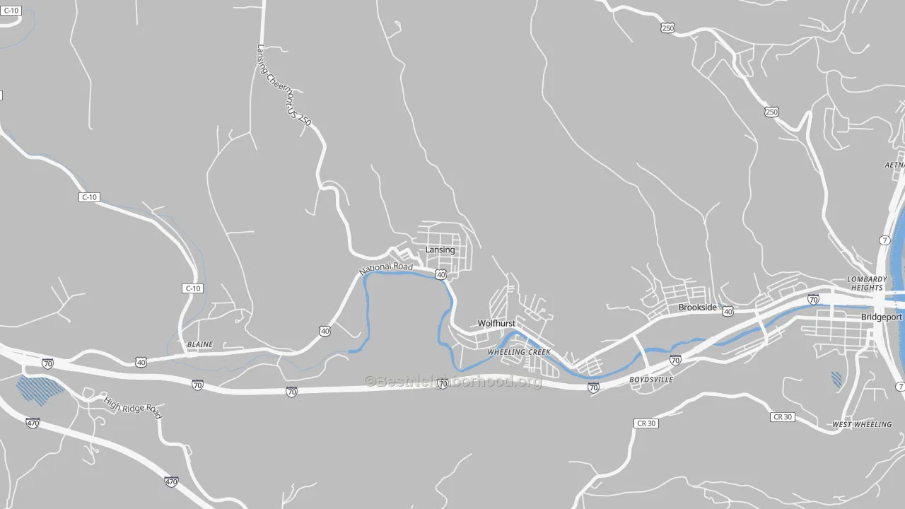 Transit Grade map of 43934, OH
