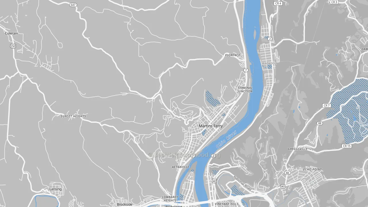 Transit Grade map of 43935, OH