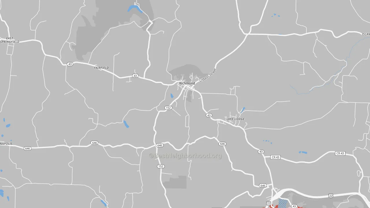 Transit Grade map of 43944, OH