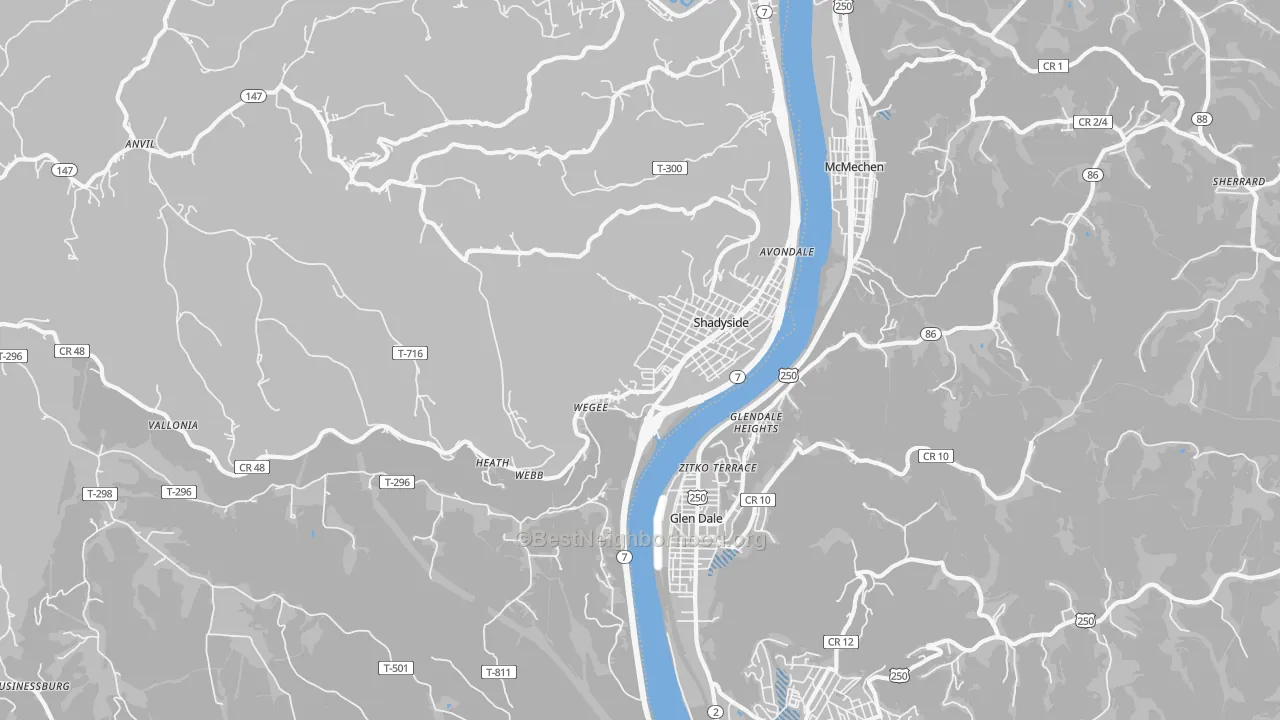 Transit Grade map of 43947, OH