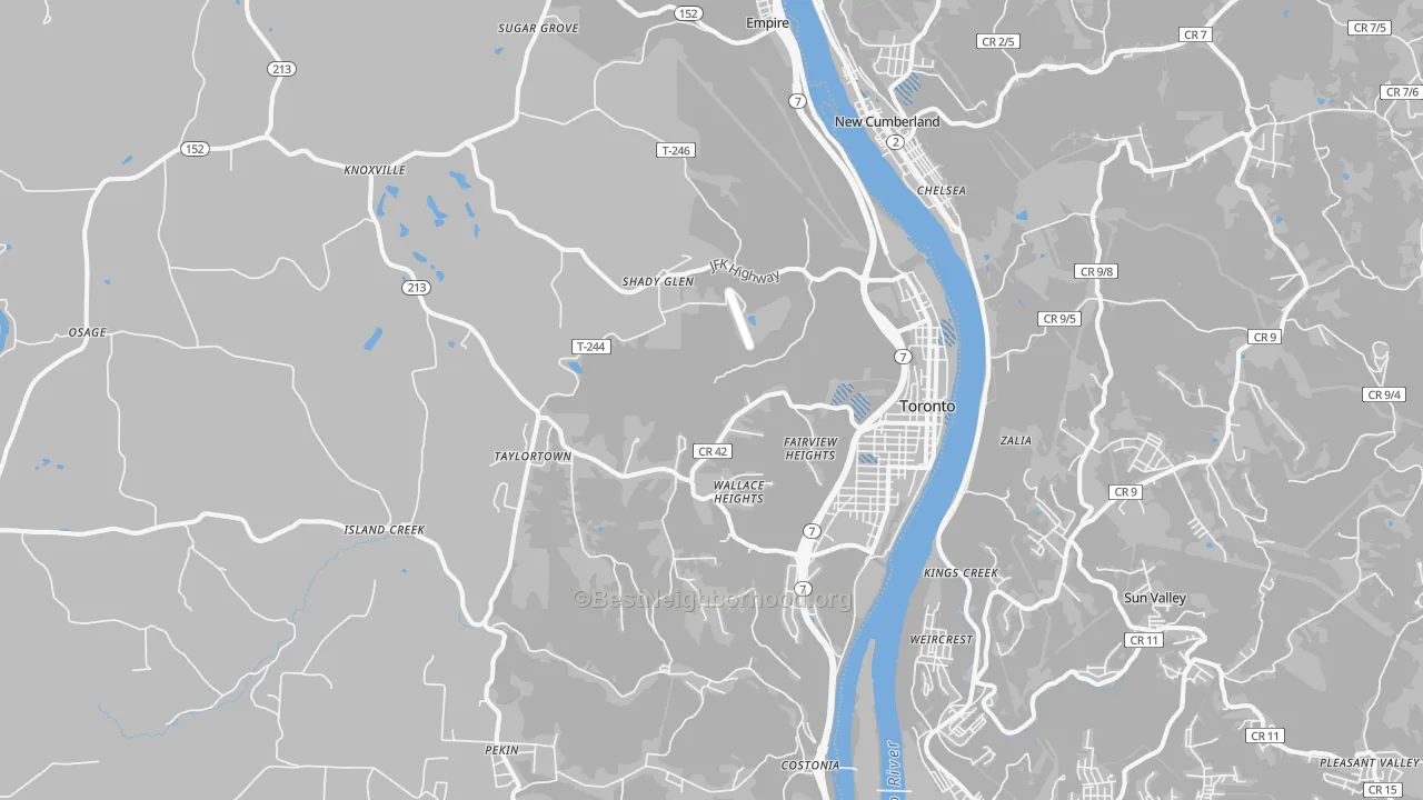 Transit Grade map of 43964, OH